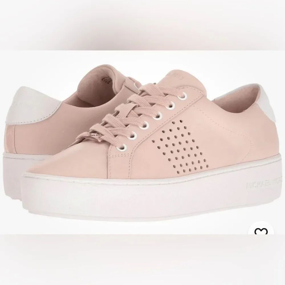 Michael Kors premium poppy lace up Pink and White Sneakers. Size 11